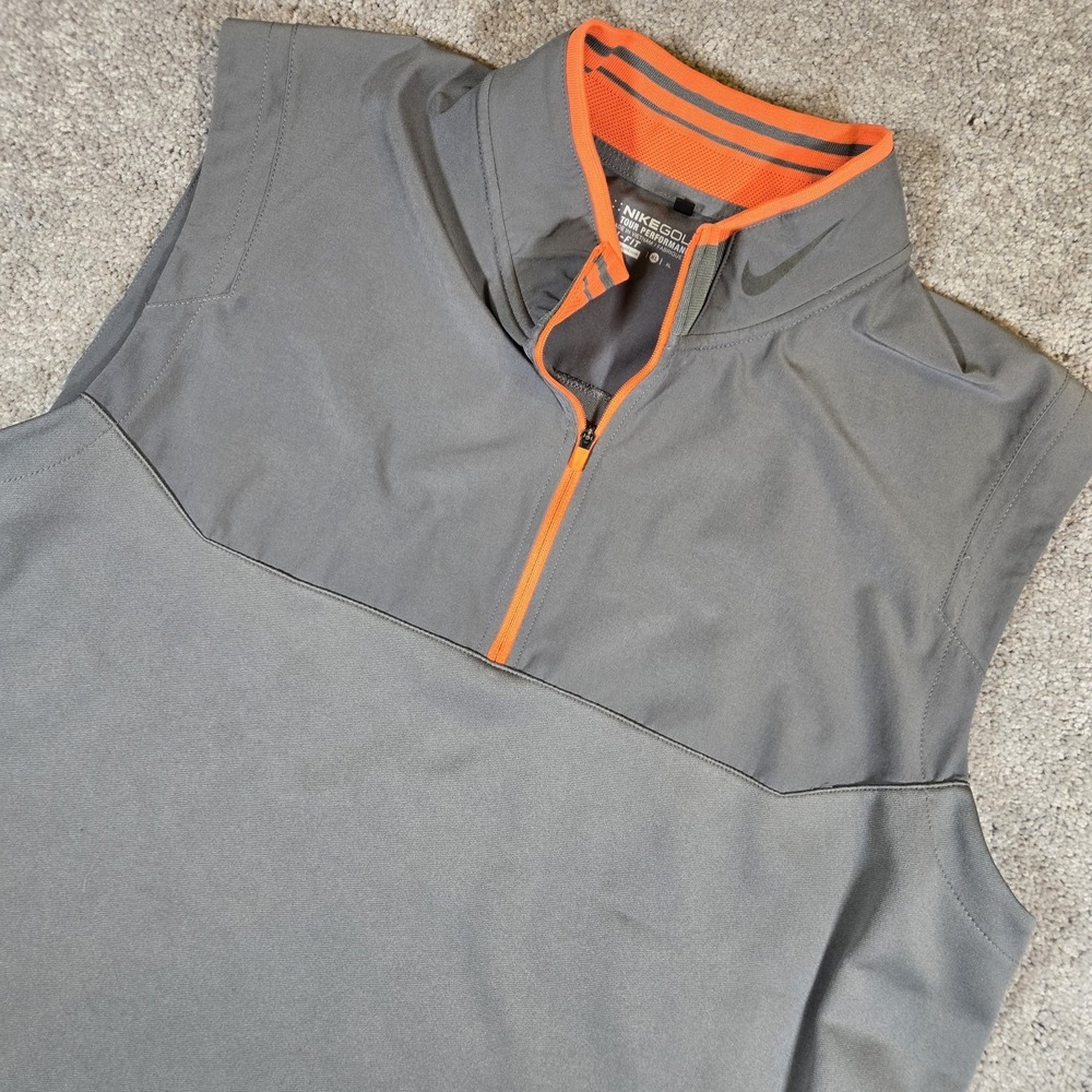Nike Golf Men's XL Soft Shell Gray 1/4 Zip Vest